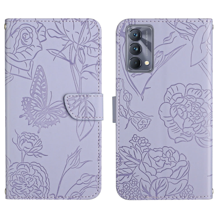 Custodia per cellulare in pelle goffrata con peonia a farfalla, For OPPO Realme C31, For OPPO Realme C35, For OPPO Realme GT, For OPPO Realme GT Master