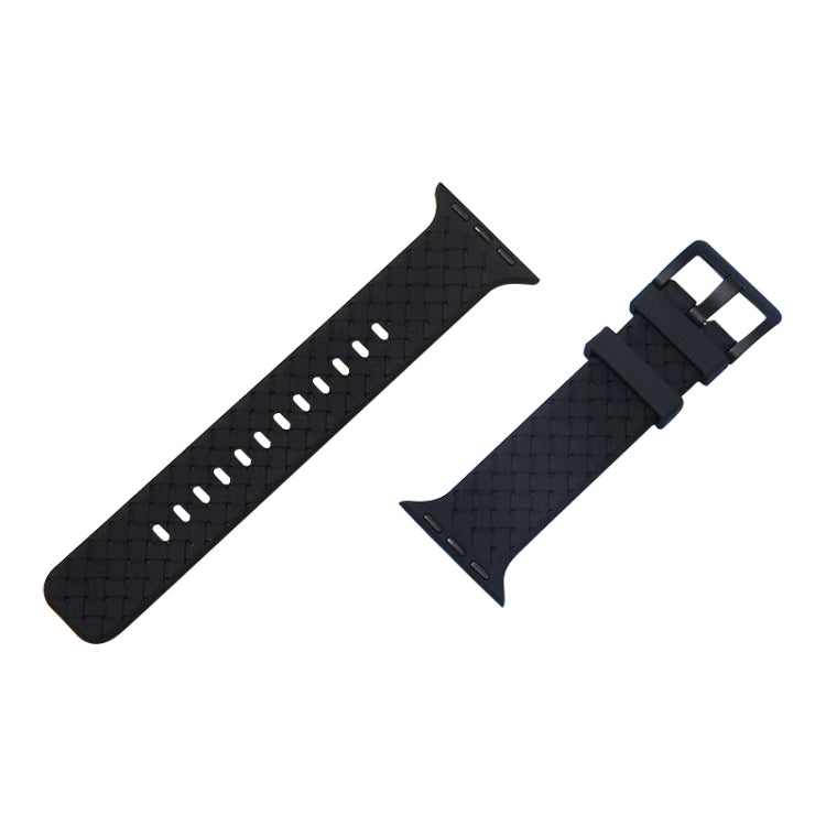 Cinturino in silicone con trama intrecciata per la serie Apple Watch, 7 41mm / 6&SE&5&4 40mm / 3&2&1 38mm, 7 45mm / 6&SE&5&4 44mm / 3&2&1 42mm