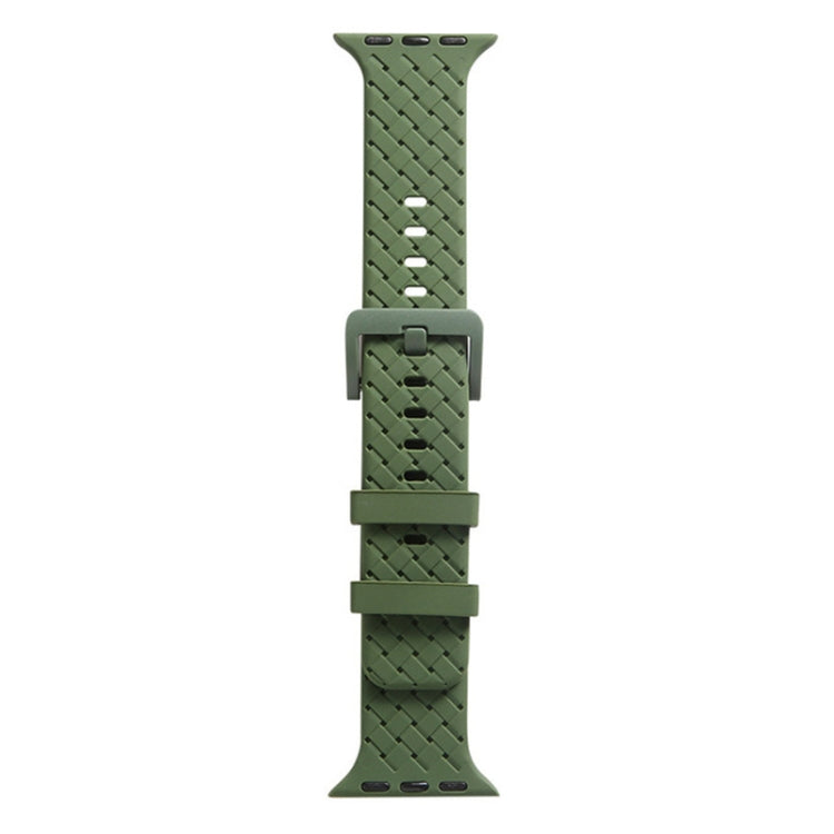 Cinturino in silicone con trama intrecciata per la serie Apple Watch, 7 41mm / 6&SE&5&4 40mm / 3&2&1 38mm, 7 45mm / 6&SE&5&4 44mm / 3&2&1 42mm