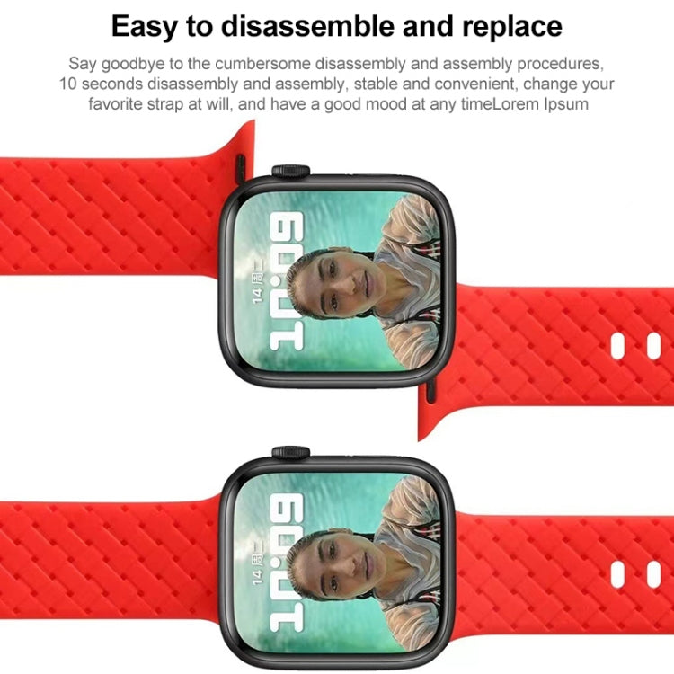 Cinturino in silicone con trama intrecciata per la serie Apple Watch, 7 41mm / 6&SE&5&4 40mm / 3&2&1 38mm, 7 45mm / 6&SE&5&4 44mm / 3&2&1 42mm