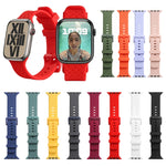 Cinturino in silicone con trama intrecciata per la serie Apple Watch, 7 41mm / 6&SE&5&4 40mm / 3&2&1 38mm, 7 45mm / 6&SE&5&4 44mm / 3&2&1 42mm