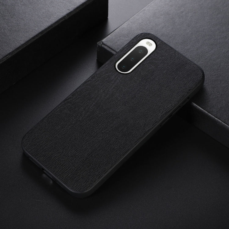 Custodia per telefono in PU con struttura in legno, For Sony Xperia 10 IV, For Sony Xperia Ace III