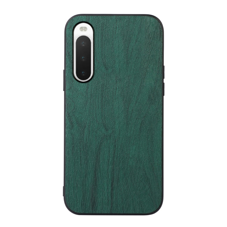 Custodia per telefono in PU con struttura in legno, For Sony Xperia 10 IV, For Sony Xperia Ace III