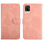 Custodia per cellulare in pelle goffrata con peonia a farfalla, For vivo S7 / V20 Pro, For vivo S9, For vivo S9e, For vivo S10 / S10 Pro