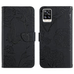 Custodia per cellulare in pelle goffrata con peonia a farfalla, For vivo S7 / V20 Pro, For vivo S9, For vivo S9e, For vivo S10 / S10 Pro