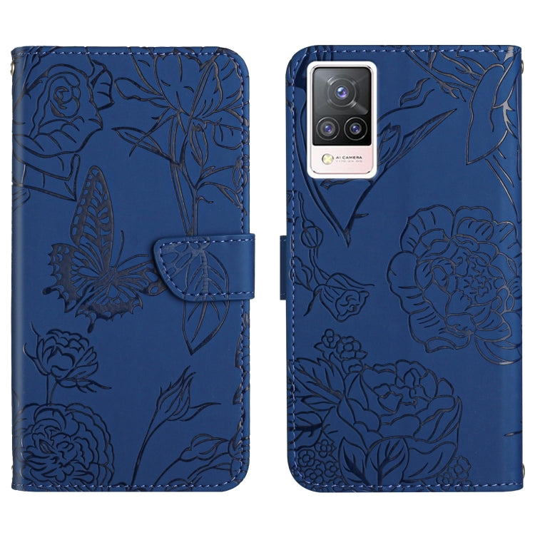 Custodia per cellulare in pelle goffrata con peonia a farfalla, For vivo S7 / V20 Pro, For vivo S9, For vivo S9e, For vivo S10 / S10 Pro