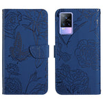 Custodia per cellulare in pelle goffrata con peonia a farfalla, For vivo V20 SE, For vivo V21 5G, For vivo V21e, For vivo Y20