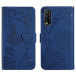 Custodia per cellulare in pelle goffrata con peonia a farfalla, For vivo V20 SE, For vivo V21 5G, For vivo V21e, For vivo Y20