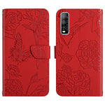 Custodia per cellulare in pelle goffrata con peonia a farfalla, For vivo Y51 2020, For vivo Y70s, For vivo Y72 5G