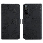 Custodia per cellulare in pelle goffrata con peonia a farfalla, For vivo Y51 2020, For vivo Y70s, For vivo Y72 5G