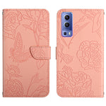 Custodia per cellulare in pelle goffrata con peonia a farfalla, For vivo Y51 2020, For vivo Y70s, For vivo Y72 5G