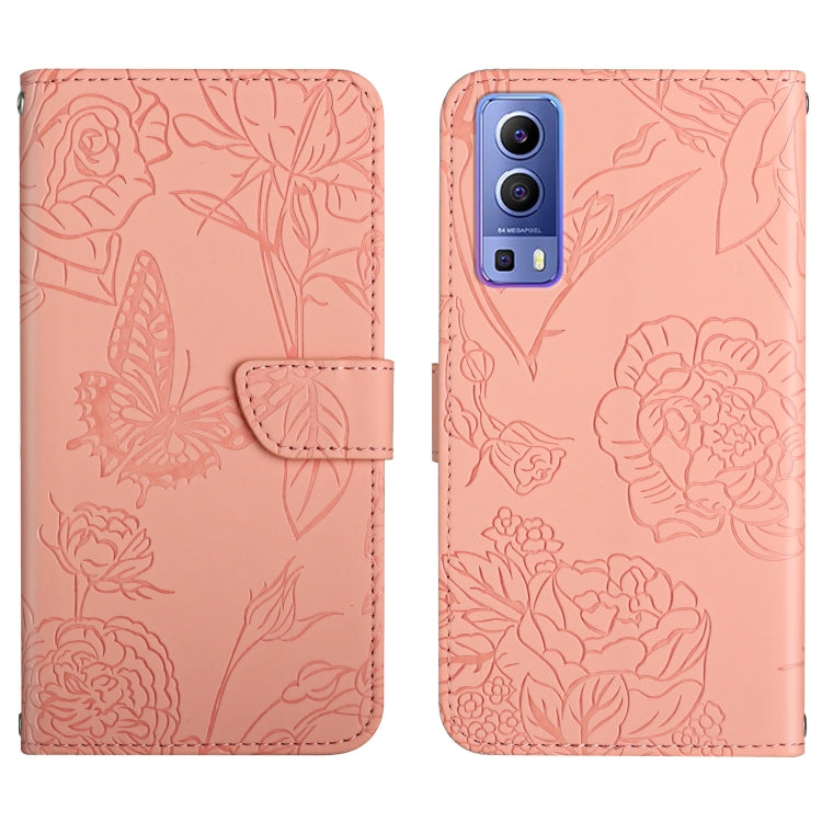 Custodia per cellulare in pelle goffrata con peonia a farfalla, For vivo Y51 2020, For vivo Y70s, For vivo Y72 5G