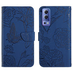Custodia per cellulare in pelle goffrata con peonia a farfalla, For vivo Y51 2020, For vivo Y70s, For vivo Y72 5G