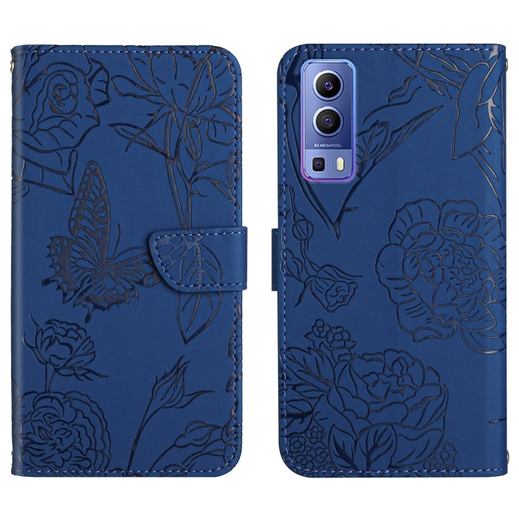 Custodia per cellulare in pelle goffrata con peonia a farfalla, For vivo Y51 2020, For vivo Y70s, For vivo Y72 5G