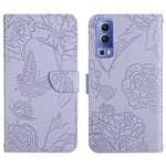 Custodia per cellulare in pelle goffrata con peonia a farfalla, For vivo Y51 2020, For vivo Y70s, For vivo Y72 5G