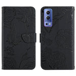 Custodia per cellulare in pelle goffrata con peonia a farfalla, For vivo Y51 2020, For vivo Y70s, For vivo Y72 5G