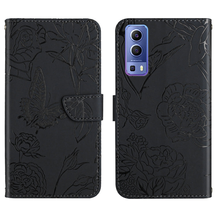 Custodia per cellulare in pelle goffrata con peonia a farfalla, For vivo Y51 2020, For vivo Y70s, For vivo Y72 5G