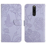 Custodia per cellulare in pelle goffrata con peonia a farfalla, For Xiaomi Redmi 8 / 8A, For Xiaomi Redmi 9, For Xiaomi Redmi 9A, For Xiaomi Redmi 9C