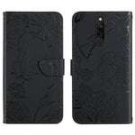 Custodia per cellulare in pelle goffrata con peonia a farfalla, For Xiaomi Redmi 8 / 8A, For Xiaomi Redmi 9, For Xiaomi Redmi 9A, For Xiaomi Redmi 9C