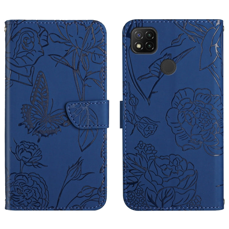 Custodia per cellulare in pelle goffrata con peonia a farfalla, For Xiaomi Redmi 8 / 8A, For Xiaomi Redmi 9, For Xiaomi Redmi 9A, For Xiaomi Redmi 9C
