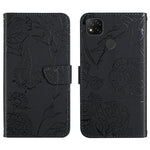 Custodia per cellulare in pelle goffrata con peonia a farfalla, For Xiaomi Redmi 8 / 8A, For Xiaomi Redmi 9, For Xiaomi Redmi 9A, For Xiaomi Redmi 9C
