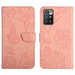Custodia per cellulare in pelle goffrata con peonia a farfalla, For Xiaomi Redmi 10 4G, For Xiaomi Redmi 10 5G / Note 11E, For Xiaomi Redmi 10C, For Xiaomi Redmi K30 Pro