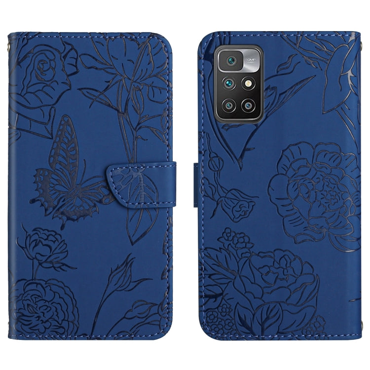 Custodia per cellulare in pelle goffrata con peonia a farfalla, For Xiaomi Redmi 10 4G, For Xiaomi Redmi 10 5G / Note 11E, For Xiaomi Redmi 10C, For Xiaomi Redmi K30 Pro