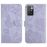 Custodia per cellulare in pelle goffrata con peonia a farfalla, For Xiaomi Redmi 10 4G, For Xiaomi Redmi 10 5G / Note 11E, For Xiaomi Redmi 10C, For Xiaomi Redmi K30 Pro