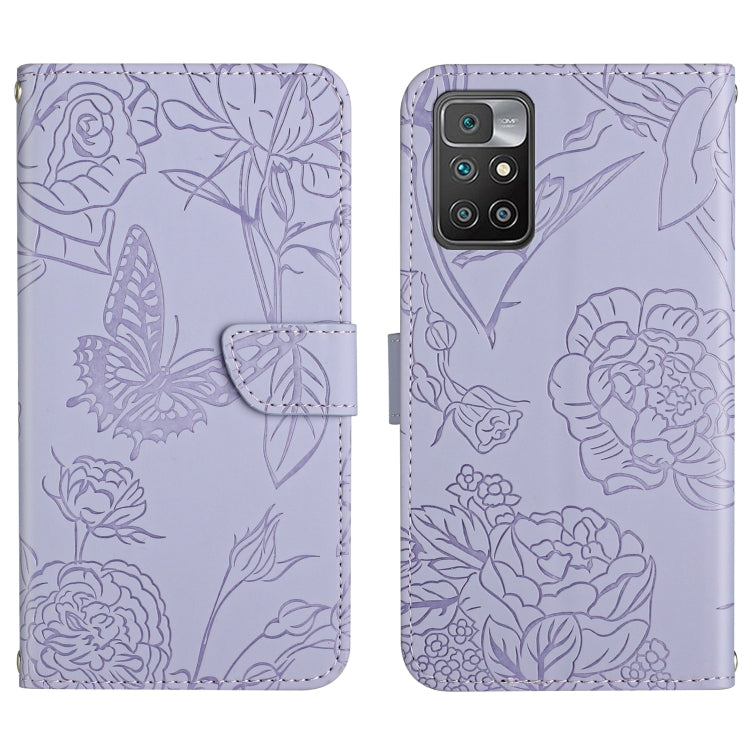 Custodia per cellulare in pelle goffrata con peonia a farfalla, For Xiaomi Redmi 10 4G, For Xiaomi Redmi 10 5G / Note 11E, For Xiaomi Redmi 10C, For Xiaomi Redmi K30 Pro
