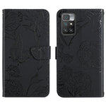 Custodia per cellulare in pelle goffrata con peonia a farfalla, For Xiaomi Redmi 10 4G, For Xiaomi Redmi 10 5G / Note 11E, For Xiaomi Redmi 10C, For Xiaomi Redmi K30 Pro