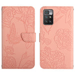 Custodia per cellulare in pelle goffrata con peonia a farfalla, For Xiaomi Redmi 10 4G, For Xiaomi Redmi 10 5G / Note 11E, For Xiaomi Redmi 10C, For Xiaomi Redmi K30 Pro