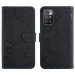 Custodia per cellulare in pelle goffrata con peonia a farfalla, For Xiaomi Redmi 10 4G, For Xiaomi Redmi 10 5G / Note 11E, For Xiaomi Redmi 10C, For Xiaomi Redmi K30 Pro