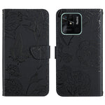 Custodia per cellulare in pelle goffrata con peonia a farfalla, For Xiaomi Redmi 10 4G, For Xiaomi Redmi 10 5G / Note 11E, For Xiaomi Redmi 10C, For Xiaomi Redmi K30 Pro