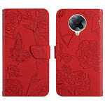 Custodia per cellulare in pelle goffrata con peonia a farfalla, For Xiaomi Redmi 10 4G, For Xiaomi Redmi 10 5G / Note 11E, For Xiaomi Redmi 10C, For Xiaomi Redmi K30 Pro