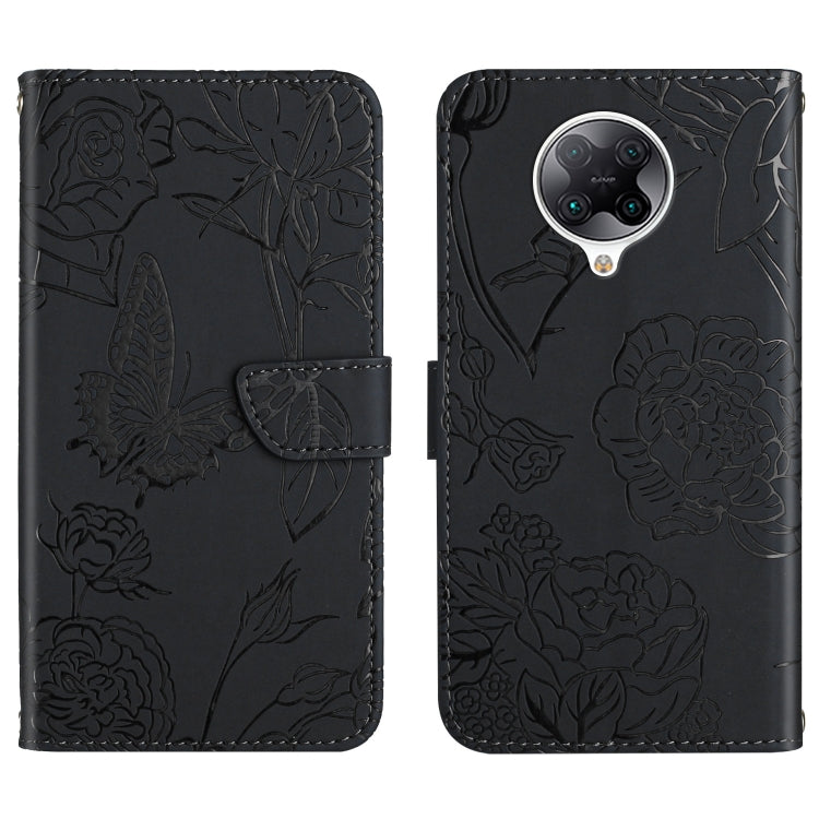 Custodia per cellulare in pelle goffrata con peonia a farfalla, For Xiaomi Redmi 10 4G, For Xiaomi Redmi 10 5G / Note 11E, For Xiaomi Redmi 10C, For Xiaomi Redmi K30 Pro