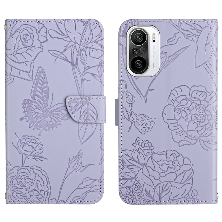 Custodia per cellulare in pelle goffrata con peonia a farfalla, For Xiaomi Redmi K40, For Xiaomi Redmi Note 7, For Xiaomi Redmi Note 8, For Xiaomi Redmi Note 8 Pro
