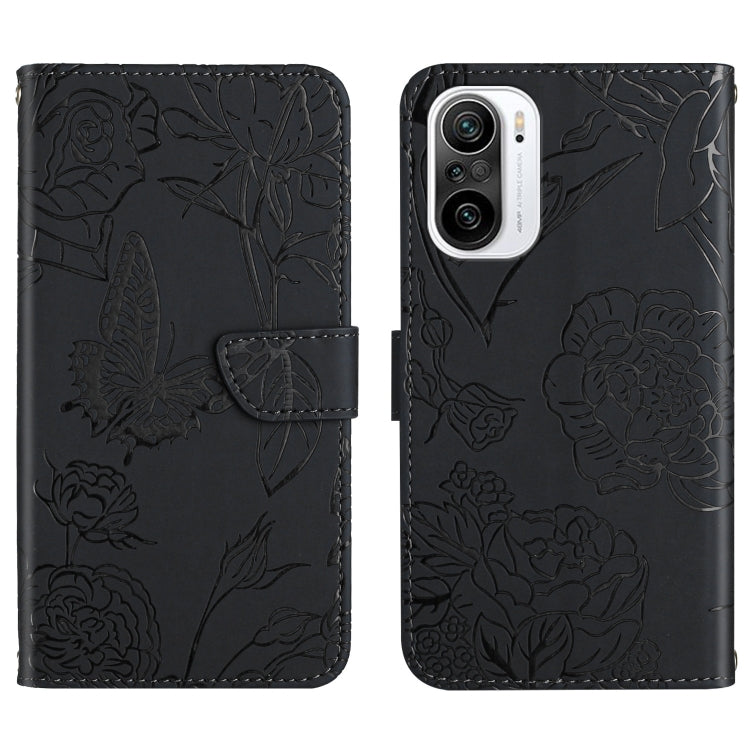 Custodia per cellulare in pelle goffrata con peonia a farfalla, For Xiaomi Redmi K40, For Xiaomi Redmi Note 7, For Xiaomi Redmi Note 8, For Xiaomi Redmi Note 8 Pro