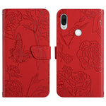 Custodia per cellulare in pelle goffrata con peonia a farfalla, For Xiaomi Redmi K40, For Xiaomi Redmi Note 7, For Xiaomi Redmi Note 8, For Xiaomi Redmi Note 8 Pro