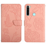Custodia per cellulare in pelle goffrata con peonia a farfalla, For Xiaomi Redmi K40, For Xiaomi Redmi Note 7, For Xiaomi Redmi Note 8, For Xiaomi Redmi Note 8 Pro