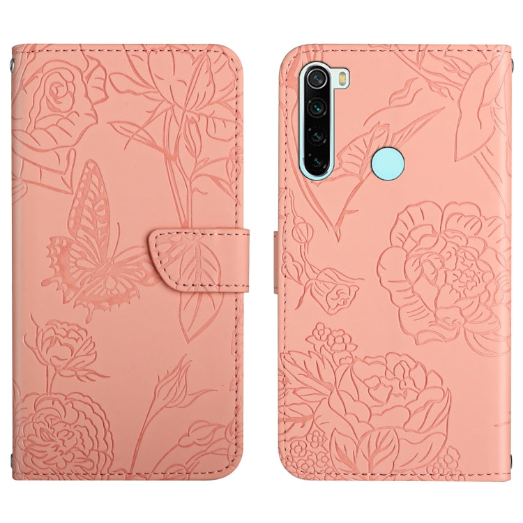 Custodia per cellulare in pelle goffrata con peonia a farfalla, For Xiaomi Redmi K40, For Xiaomi Redmi Note 7, For Xiaomi Redmi Note 8, For Xiaomi Redmi Note 8 Pro