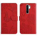 Custodia per cellulare in pelle goffrata con peonia a farfalla, For Xiaomi Redmi K40, For Xiaomi Redmi Note 7, For Xiaomi Redmi Note 8, For Xiaomi Redmi Note 8 Pro