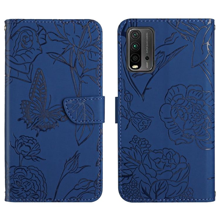 Custodia per cellulare in pelle goffrata con peonia a farfalla, For Xiaomi Redmi Note 8T, For Xiaomi Redmi Note 9 4G, For Xiaomi Redmi Note 9 5G, For Xiaomi Redmi Note 9 Pro