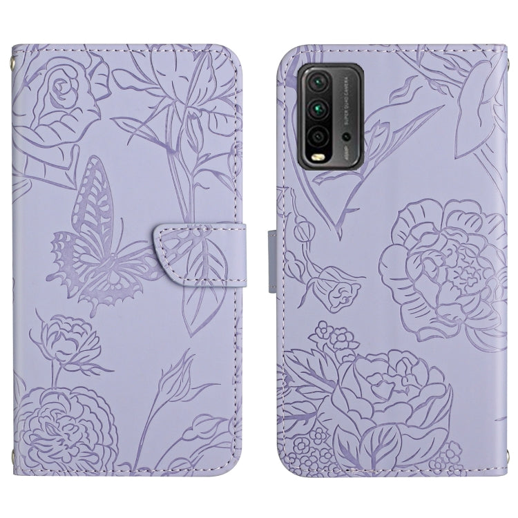 Custodia per cellulare in pelle goffrata con peonia a farfalla, For Xiaomi Redmi Note 8T, For Xiaomi Redmi Note 9 4G, For Xiaomi Redmi Note 9 5G, For Xiaomi Redmi Note 9 Pro