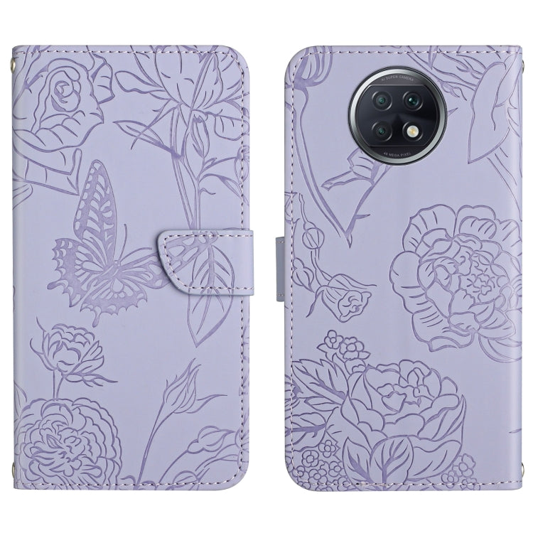 Custodia per cellulare in pelle goffrata con peonia a farfalla, For Xiaomi Redmi Note 8T, For Xiaomi Redmi Note 9 4G, For Xiaomi Redmi Note 9 5G, For Xiaomi Redmi Note 9 Pro