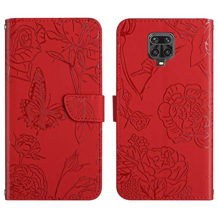 Custodia per cellulare in pelle goffrata con peonia a farfalla, For Xiaomi Redmi Note 8T, For Xiaomi Redmi Note 9 4G, For Xiaomi Redmi Note 9 5G, For Xiaomi Redmi Note 9 Pro