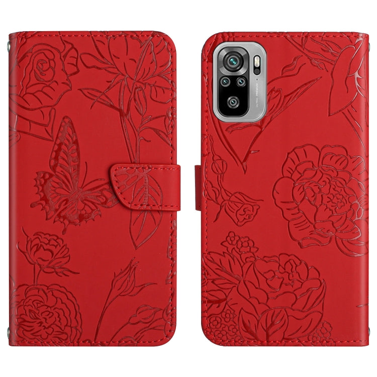 Custodia per cellulare in pelle goffrata con peonia a farfalla, For Xiaomi Redmi Note 10 4G, For Xiaomi Redmi Note 10 5G, For Xiaomi Redmi Note 10 Pro, For Xiaomi Redmi Note 11S
