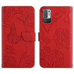 Custodia per cellulare in pelle goffrata con peonia a farfalla, For Xiaomi Redmi Note 10 4G, For Xiaomi Redmi Note 10 5G, For Xiaomi Redmi Note 10 Pro, For Xiaomi Redmi Note 11S