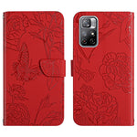 Custodia per cellulare in pelle goffrata con peonia a farfalla, For Xiaomi Redmi Note 10 4G, For Xiaomi Redmi Note 10 5G, For Xiaomi Redmi Note 10 Pro, For Xiaomi Redmi Note 11S