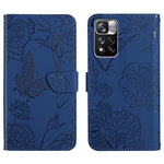 Custodia per cellulare in pelle goffrata con peonia a farfalla, For Xiaomi Redmi Note 11 5G Chinese Version, For Xiaomi Redmi Note 11 Pro Foreign Version, For Xiaomi Redmi Note 11 Pro / Poco M4 Pro 5G, For Xiaomi Mi 10 Lite 5G