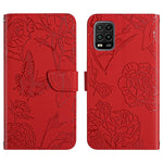 Custodia per cellulare in pelle goffrata con peonia a farfalla, For Xiaomi Redmi Note 11 5G Chinese Version, For Xiaomi Redmi Note 11 Pro Foreign Version, For Xiaomi Redmi Note 11 Pro / Poco M4 Pro 5G, For Xiaomi Mi 10 Lite 5G